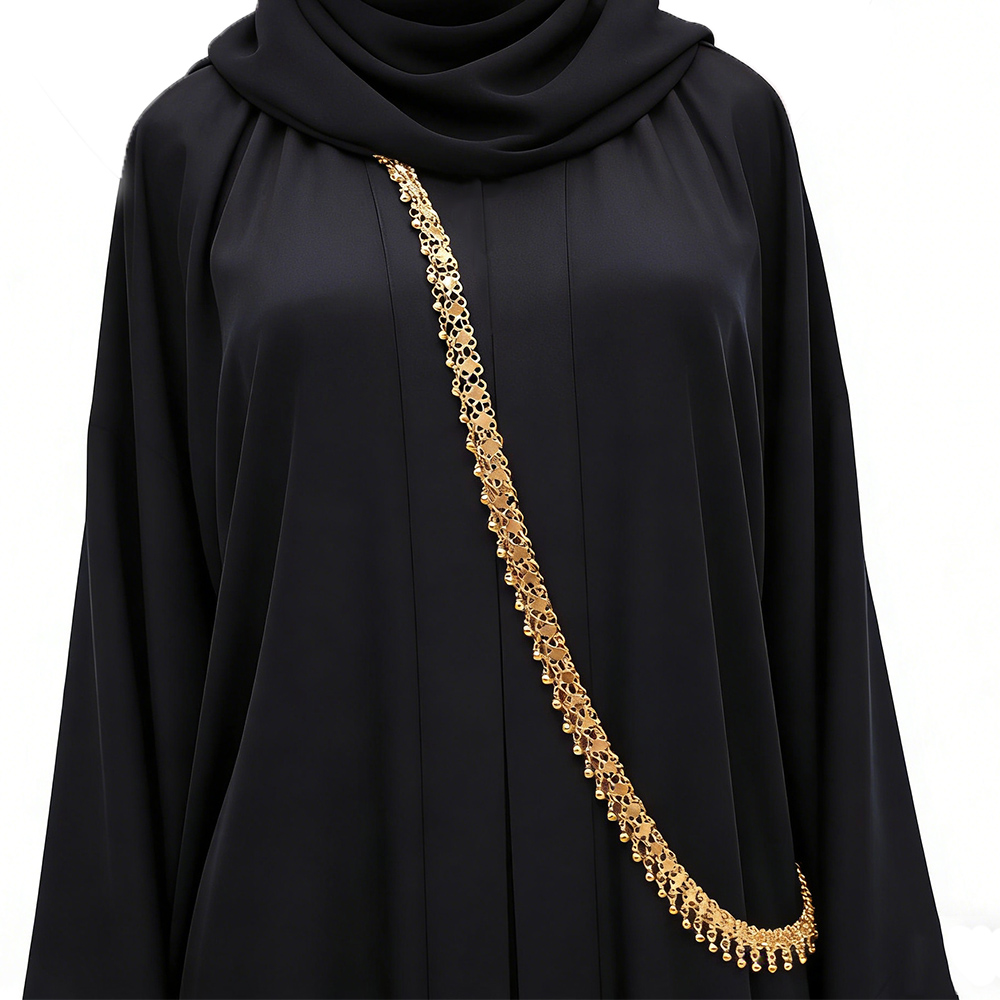 Ethnic Fashion Dubai - Золотые бусины с кисточками, цепочка на