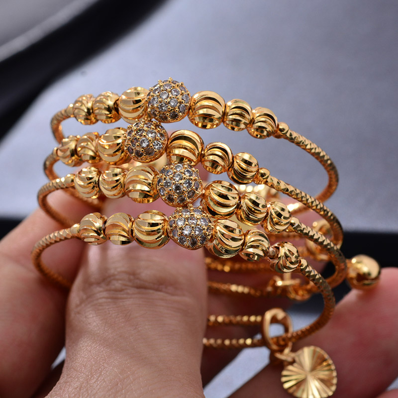 Ethnic Fashion Dubai - Золотые браслеты 24K, 4 шт., в