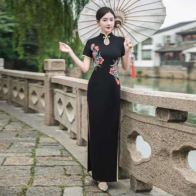 Ao Dai Vietnam Dress - Женское традиционное вьетнамское платье Aodai Cheongsam