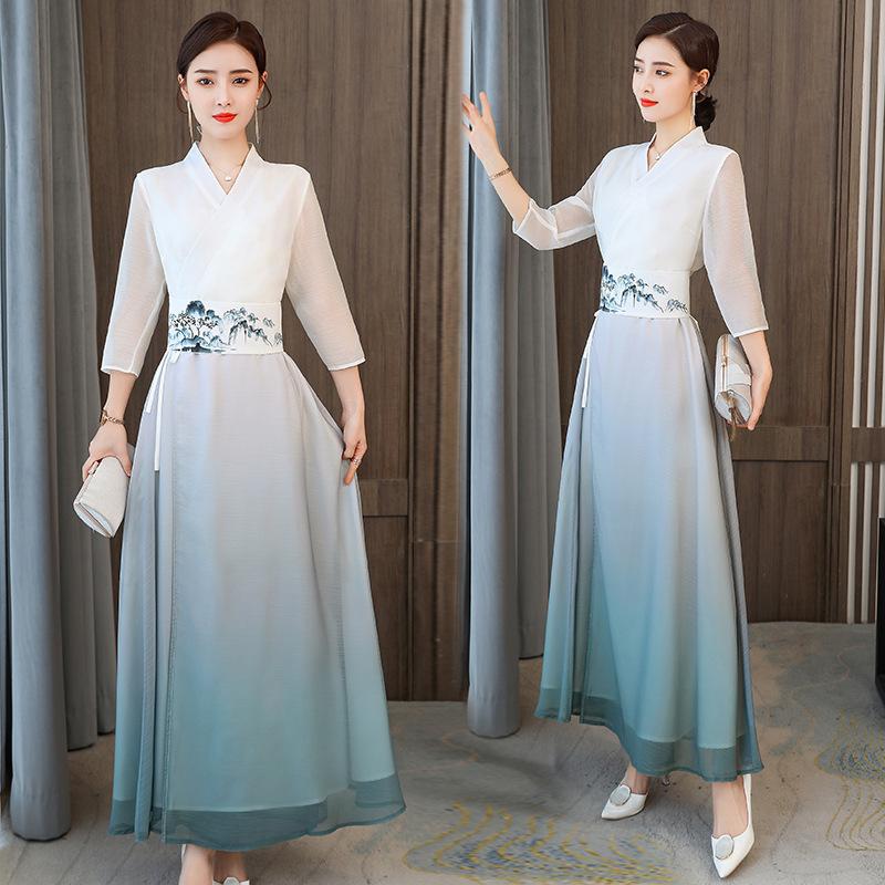 Ethnic Style Dresses - Китайское традиционное платье, женская уличная одежда
