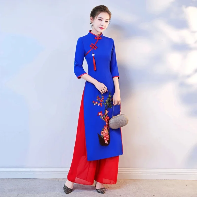 Ao Dai Vietnam Dress - Комплект традиционного вьетнамского платья Ао Дай/Ципао