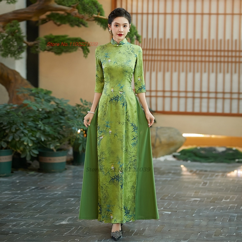 Ao Dai Vietnam Dress - 2026 Вьетнамское платье aodai, улучшенное традиционное