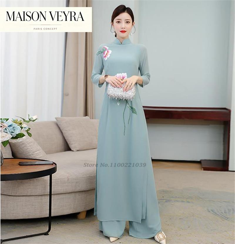 Винтажный комплект 2026: топ и – обзор и цена Ao Dai Vietnam Dress