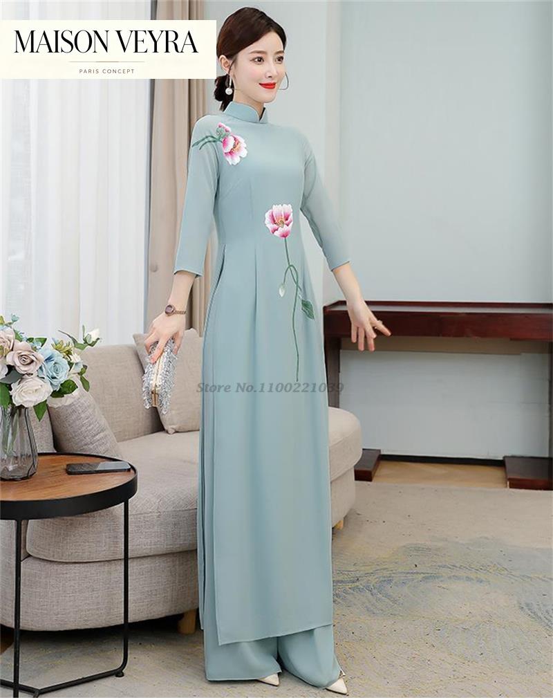 Винтажный комплект 2026: топ и – обзор и цена Ao Dai Vietnam Dress