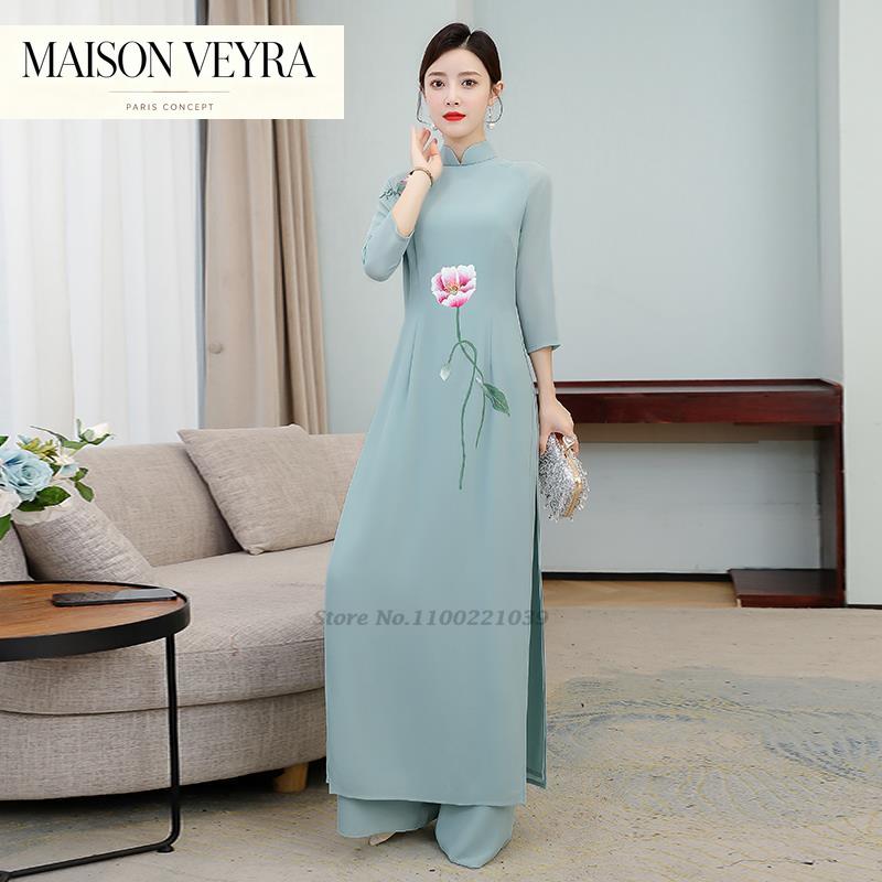 Винтажный комплект 2026: топ и – обзор и цена Ao Dai Vietnam Dress