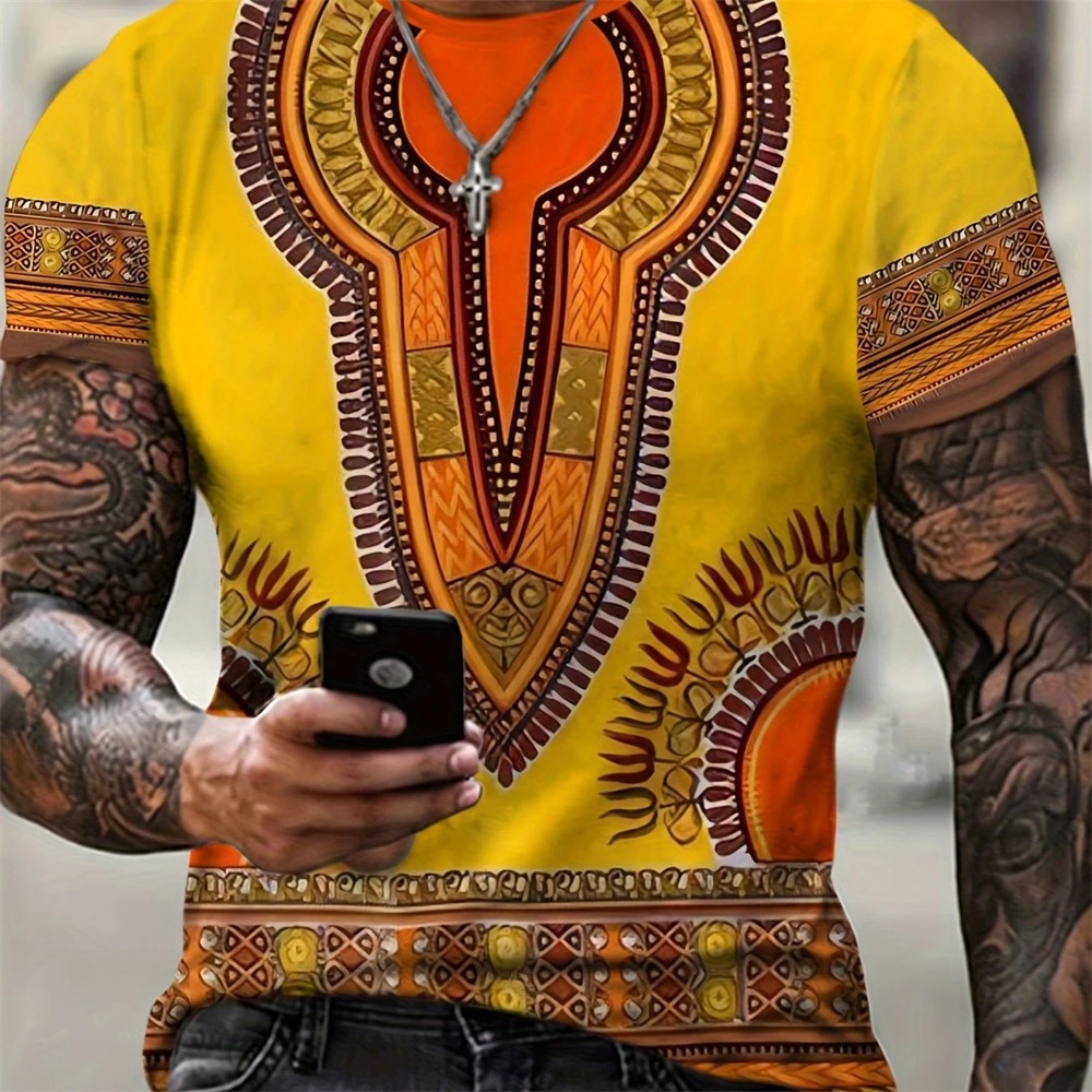 Мужская футболка с этническим  – обзор и цена Y2K Ethnic Fashion