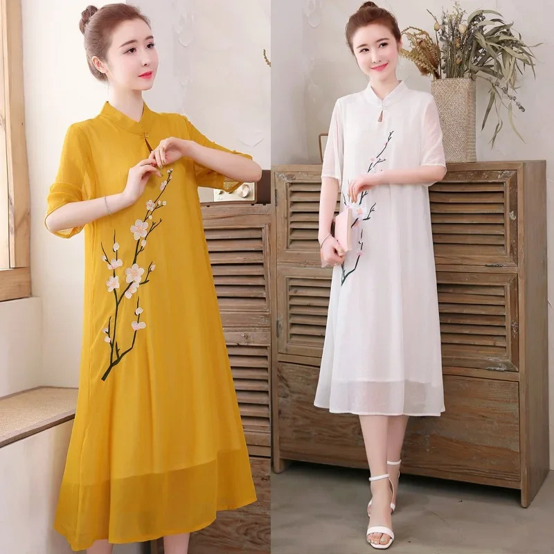 Белый китайский Ципао Cheongsa – обзор и цена Ao Dai Vietnam Dress